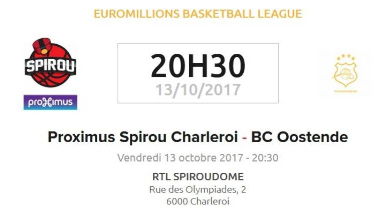 Remportez vos places pour le choc entre les Proximus Spirou et le BC Oostende!